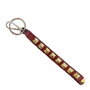 Linea Pelle Studded Red Keychain